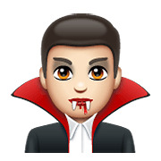 Emoji 🧛🏻‍♂️ Vampiro Uomo: Carnagione Chiara su WhatsApp 2.19.352.