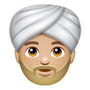 Emoji 👳🏼‍♂️ Uomo Con Turbante: Carnagione Abbastanza Chiara su WhatsApp 2.19.352.