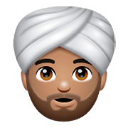 Emoji 👳🏽‍♂️ Uomo Con Turbante: Carnagione Olivastra su WhatsApp 2.19.352.