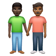👨🏿‍🤝‍👨🏾 Emoji Dois Homens De Mãos Dadas: Pele Escura E Pele Morena Escura na WhatsApp 2.19.352.