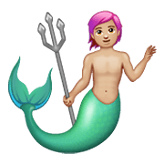 🧜🏼‍♂️ Emoji Sirena Hombre: Tono De Piel Claro Medio en WhatsApp 2.19.352.