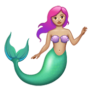 🧜🏼 Emoji Persona Sirena: Tono De Piel Claro Medio en WhatsApp 2.19.352.