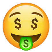 🤑 Emoji Gesicht mit Dollarzeichen WhatsApp 2.19.352.