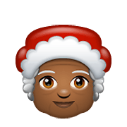 Émoji 🤶🏾 Mère Noël : Peau Mate sur WhatsApp 2.19.352.
