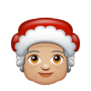 Émoji 🤶🏼 Mère Noël : Peau Moyennement Claire sur WhatsApp 2.19.352.