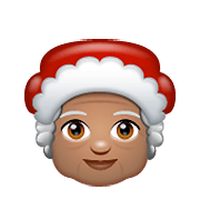 Émoji 🤶🏽 Mère Noël : Peau Légèrement Mate sur WhatsApp 2.19.352.