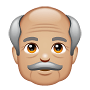 Emoji 👴🏼 Uomo Anziano: Carnagione Abbastanza Chiara su WhatsApp 2.19.352.