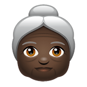 👵🏿 Emoji ältere Frau: dunkle Hautfarbe WhatsApp 2.19.352.