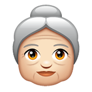 Emoji 👵🏻 Donna Anziana: Carnagione Chiara su WhatsApp 2.19.352.
