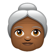 Émoji 👵🏾 Femme âgée : Peau Mate sur WhatsApp 2.19.352.