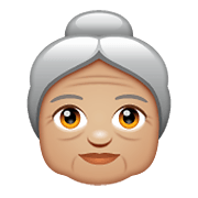 Emoji 👵🏼 Donna Anziana: Carnagione Abbastanza Chiara su WhatsApp 2.19.352.