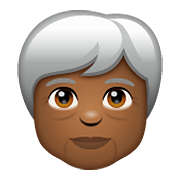 Emoji 🧓🏾 Adulto Anziano: Carnagione Abbastanza Scura su WhatsApp 2.19.352.