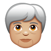 Emoji 🧓🏼 Adulto Anziano: Carnagione Abbastanza Chiara su WhatsApp 2.19.352.
