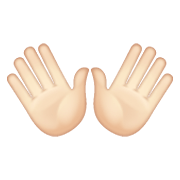 👐🏻 Emoji Mãos Abertas: Pele Clara na WhatsApp 2.19.352.