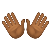 👐🏾 Emoji Mãos Abertas: Pele Morena Escura na WhatsApp 2.19.352.