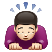 Emoji 🙇🏻 Persona Che Fa Un Inchino Profondo: Carnagione Chiara su WhatsApp 2.19.352.