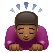 🙇🏾 Emoji sich verbeugende Person: mitteldunkle Hautfarbe WhatsApp 2.19.352.