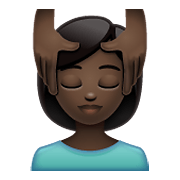 💆🏿 Emoji Person, die eine Kopfmassage bekommt: dunkle Hautfarbe WhatsApp 2.19.352.