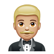 🤵🏼 Emoji Persona Con Esmoquin: Tono De Piel Claro Medio en WhatsApp 2.19.352.