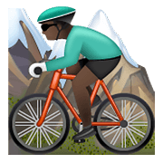🚵🏿 Emoji Persona En Bicicleta De Montaña: Tono De Piel Oscuro en WhatsApp 2.19.352.