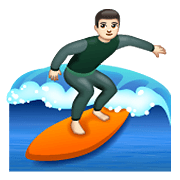Emoji 🏄🏻 Persona Che Fa Surf: Carnagione Chiara su WhatsApp 2.19.352.
