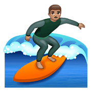 Emoji 🏄🏽 Persona Che Fa Surf: Carnagione Olivastra su WhatsApp 2.19.352.