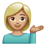 💁🏼 Emoji Pessoa Com A Palma Virada Para Cima: Pele Morena Clara na WhatsApp 2.19.352.