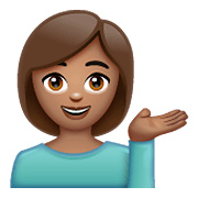 Emoji 💁🏽 Persona Al Punto Informazioni: Carnagione Olivastra su WhatsApp 2.19.352.
