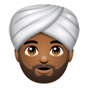 Emoji 👳🏾 Persona Con Turbante: Carnagione Abbastanza Scura su WhatsApp 2.19.352.