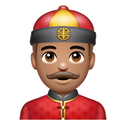 👲🏽 Emoji Mann mit chinesischem Hut: mittlere Hautfarbe WhatsApp 2.19.352.