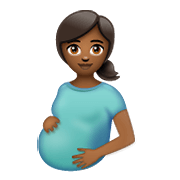 🤰🏾 Emoji Mujer Embarazada: Tono De Piel Oscuro Medio en WhatsApp 2.19.352.