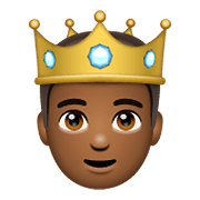 🤴🏾 Emoji Príncipe: Pele Morena Escura na WhatsApp 2.19.352.