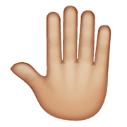 🤚🏼 Emoji erhobene Hand von hinten: mittelhelle Hautfarbe WhatsApp 2.19.352.