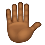 ✋🏾 Emoji Mão Levantada: Pele Morena Escura na WhatsApp 2.19.352.