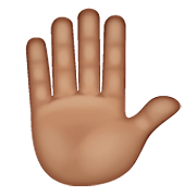 ✋🏽 Emoji erhobene Hand: mittlere Hautfarbe WhatsApp 2.19.352.