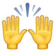 Emoji 🙌 Mani Alzate su WhatsApp 2.19.352.