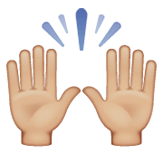 🙌🏼 Emoji Mãos Para Cima: Pele Morena Clara na WhatsApp 2.19.352.