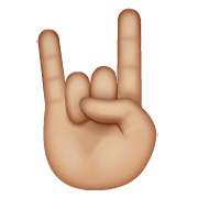 🤘🏼 Emoji Mano Haciendo El Signo De Cuernos: Tono De Piel Claro Medio en WhatsApp 2.19.352.