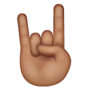 🤘🏽 Emoji Saudação Do Rock: Pele Morena na WhatsApp 2.19.352.