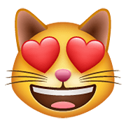 😻 Emoji Rosto De Gato Sorridente Com Olhos De Coração na WhatsApp 2.19.352.