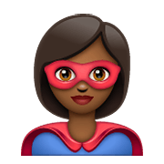 🦸🏾 Emoji Super-herói: Pele Morena Escura na WhatsApp 2.19.352.
