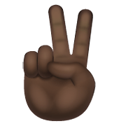 ✌🏿 Emoji Victory-Geste: dunkle Hautfarbe WhatsApp 2.19.352.