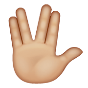 🖖🏼 Emoji vulkanischer Gruß: mittelhelle Hautfarbe WhatsApp 2.19.352.