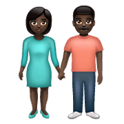 👫🏿 Emoji Mann und Frau halten Hände: dunkle Hautfarbe WhatsApp 2.19.352.