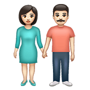 👫🏻 Emoji Mann und Frau halten Hände: helle Hautfarbe WhatsApp 2.19.352.