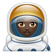 Émoji 👩🏿‍🚀 Astronaute Femme : Peau Foncée sur WhatsApp 2.19.352.