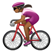 🚴🏾‍♀️ Emoji Mujer En Bicicleta: Tono De Piel Oscuro Medio en WhatsApp 2.19.352.