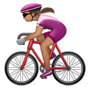 Émoji 🚴🏽‍♀️ Cycliste Femme : Peau Légèrement Mate sur WhatsApp 2.19.352.