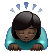 🙇🏿‍♀️ Emoji sich verbeugende Frau: dunkle Hautfarbe WhatsApp 2.19.352.