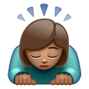 Emoji 🙇🏽‍♀️ Donna Che Fa Inchino Profondo: Carnagione Olivastra su WhatsApp 2.19.352.